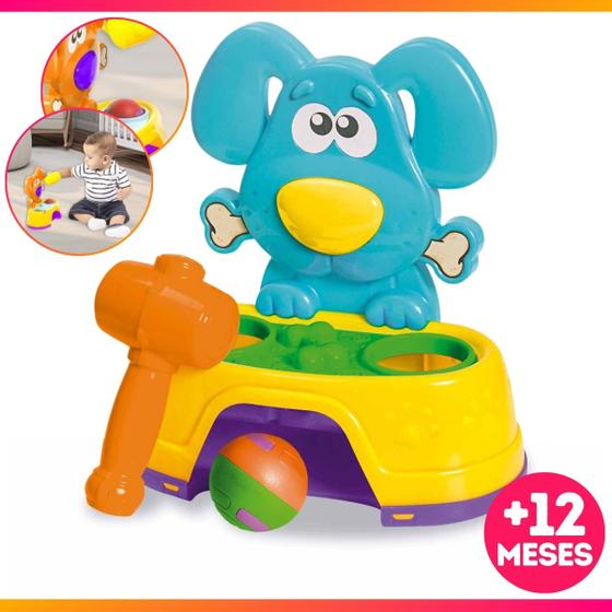 Imagem de Brinquedo Educativo Bate Dog Martelo Na Solapa Coordenação Motora Bebê Infantil