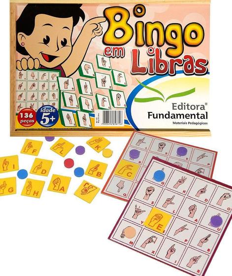 Imagem de Brinquedo Educativo Bingo De Libras Em Madeira 136 Peças