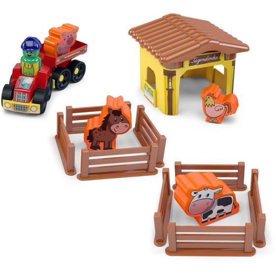 Imagem de Brinquedo Educativo Brinkadeira Fazendinha 20PCS