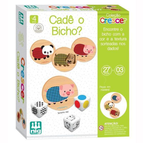 Imagem de Brinquedo Educativo Cadê o Bicho Madeira Crescer Nig Brinquedos