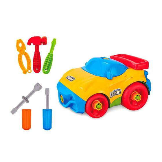 Imagem de Brinquedo Educativo Carro Carrinho Monta Desmonta Ferramenta - Usual Brinquedos