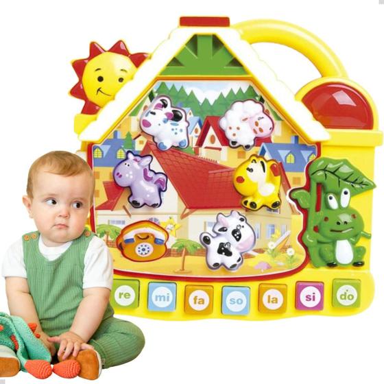 Imagem de Brinquedo Educativo Casinha Musical Didático Bebê Bichos