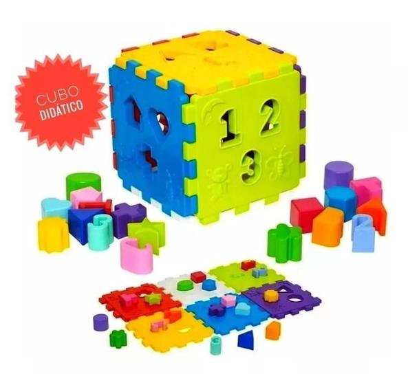 Imagem de Brinquedo Educativo Cubo Didático Encaixar Grande Brinquedo