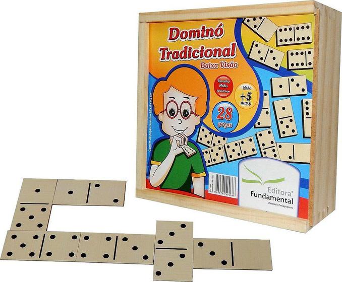 Imagem de Brinquedo Educativo Dominó Tradicional Baixa Visao