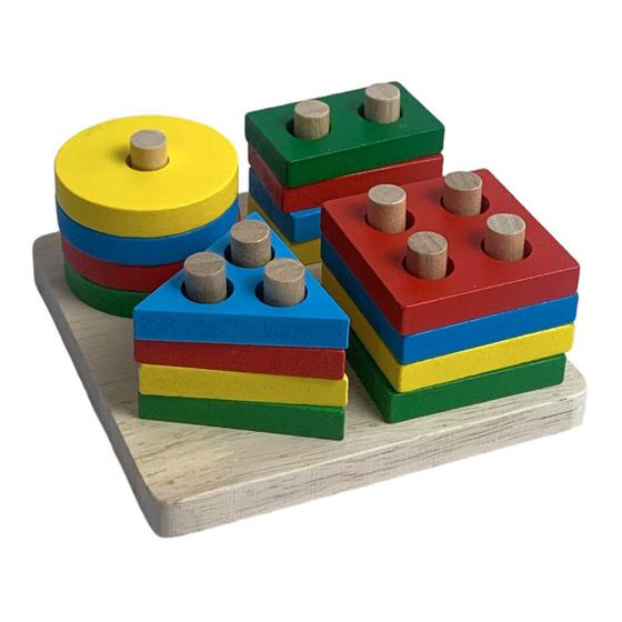 Imagem de Brinquedo Educativo Ecológico Prancha Seleção Formas 12x12