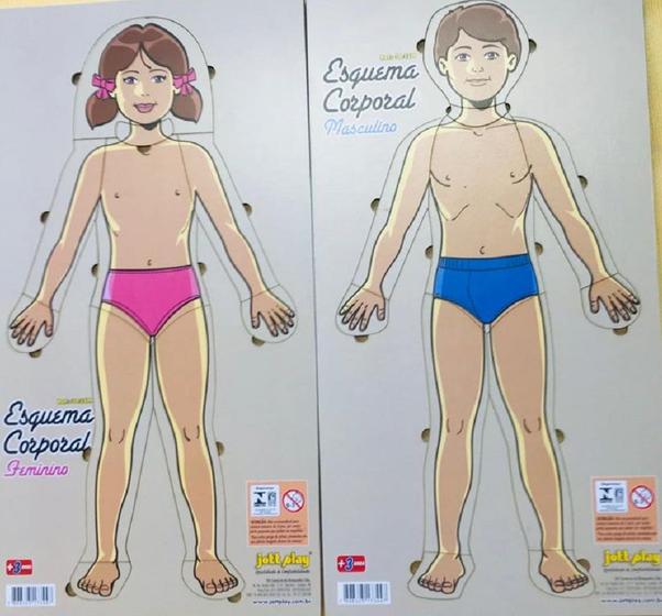 Imagem de Brinquedo Educativo Esquema Corporal Conjunto Masculino E Feminino Em MDF