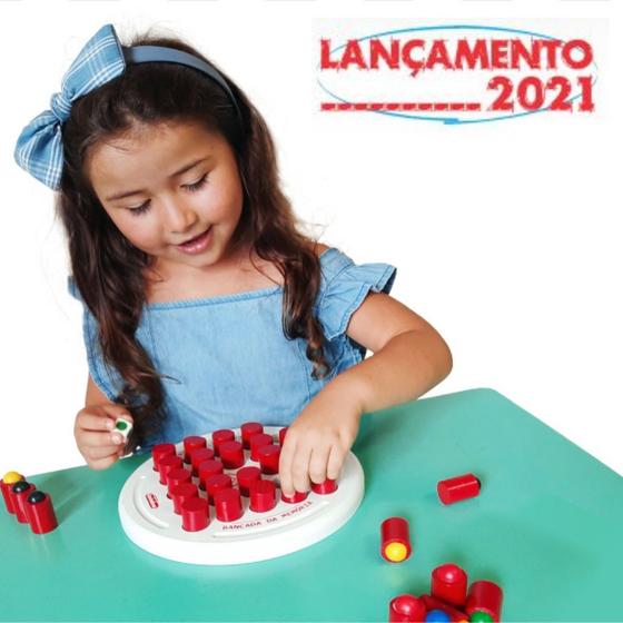 Imagem de Brinquedo Educativo Jogo Bancada Memória Das Cores Madeira 2 em 1 Menino Menina 3 Anos