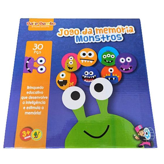 Imagem de Brinquedo Educativo Jogo Da Memória Monstros 30 Peças