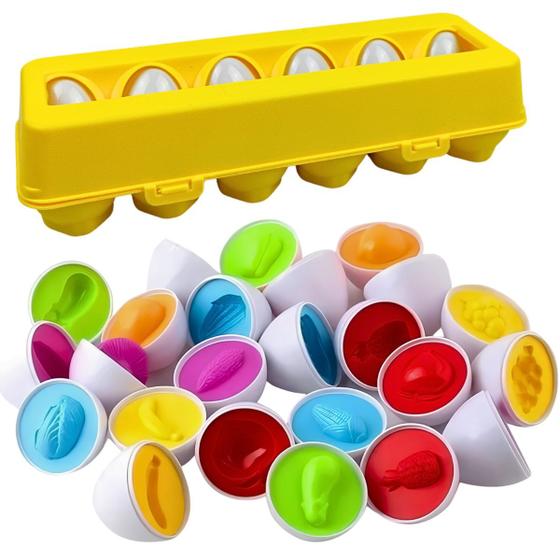 Brinquedo Educativo jogo Encaixar cartela 12 Ovos coloridos Menor preço em Brinquedo Educativo jogo Encaixar cartela 12 Ovos coloridos