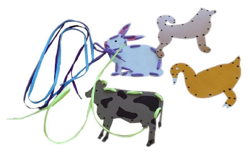 Imagem de Brinquedo Educativo - Kit Para Alinhavo Animais - Kakareco