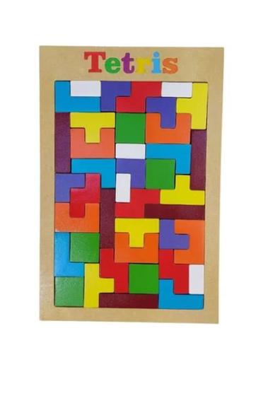 Imagem de Brinquedo Educativo Madeira Quebra Cabeça Tetris Criança