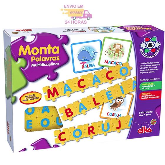 Imagem de Brinquedo Educativo Monta Palavras Pedagógico Infantil Elka