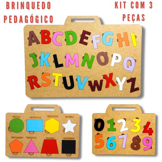 Imagem de Brinquedo Educativo Pedagógico Com Letras, Formas E Números - Nybc