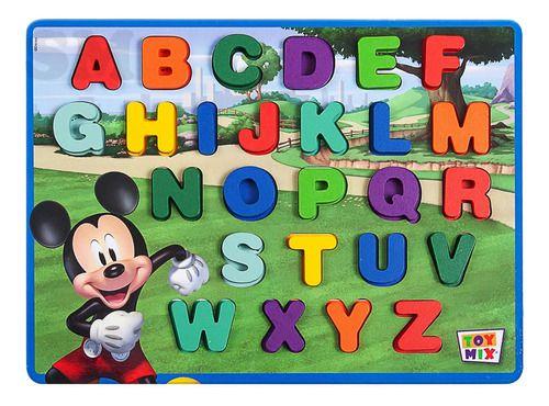 Imagem de Brinquedo Educativo Placa Em Mdf Letras Maiúsculas Mickey