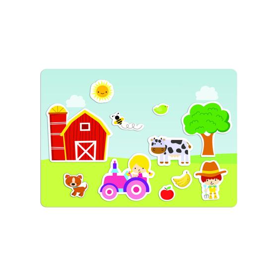 Imagem de Brinquedo Educativo Quadro Infantil Animais Na Fazenda
