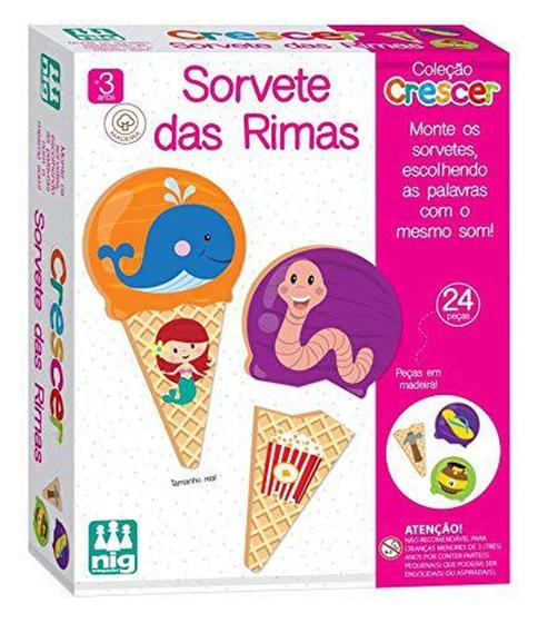 Imagem de Brinquedo Educativo Sorvete das Rimas Madeira Crescer, Nig Brinquedos