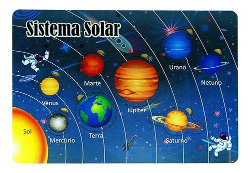 Imagem de Brinquedo educativo tabuleiro encaixe sistema solar mdf - mega impress