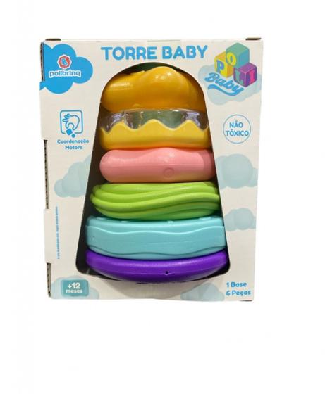 Imagem de Brinquedo Educativo Torre de Empilhar Poli Baby - Polibrinq