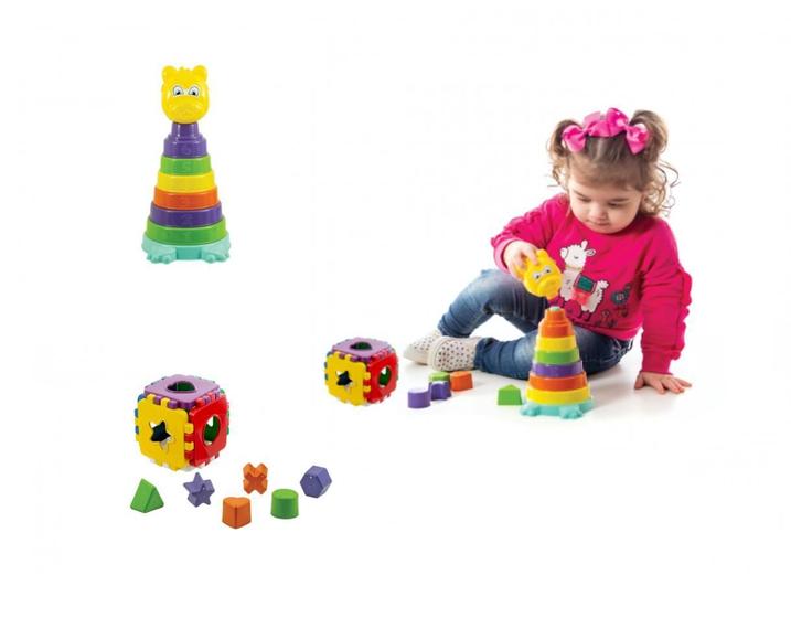 Imagem de Brinquedo Educativo Urso Mais Cubo Colorido Divertido Formas