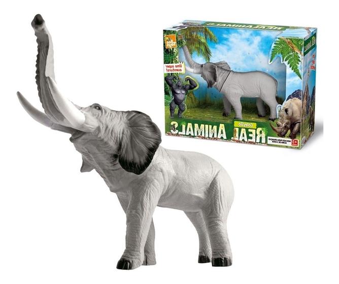 Imagem de Brinquedo Elefante Selvagem Realista Animais Da Floresta 26 cm