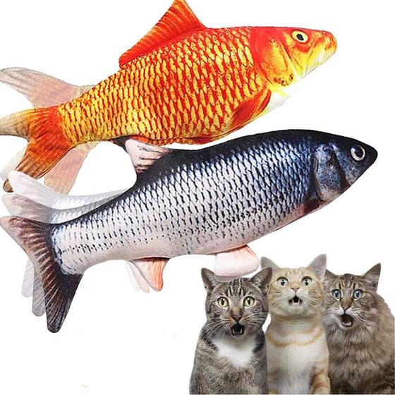 Imagem de Brinquedo Elétrico para Gato JTEEY - Peixe que Se Mexe com Catnip (2 Unidades)