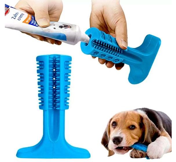 Imagem de Brinquedo Escova de Dente Para Cachorros Mordedor Azul