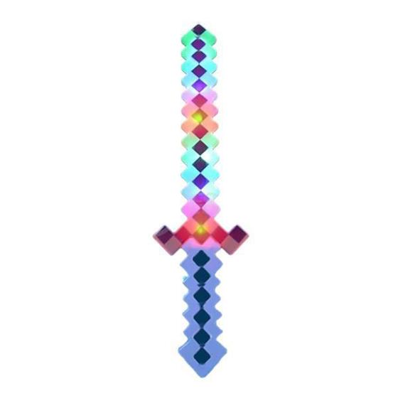 Imagem de Brinquedo Espada Pixel Minecraft 58Cm Som E Luz - Azul Nº26