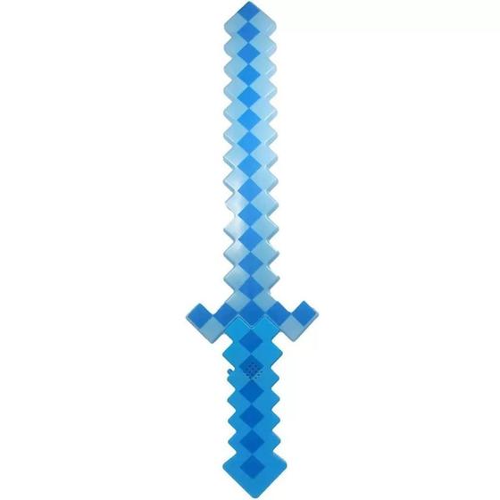 Imagem de Brinquedo Espada Pixel Minecraft 58Cm Som E Luz - ul Nº12