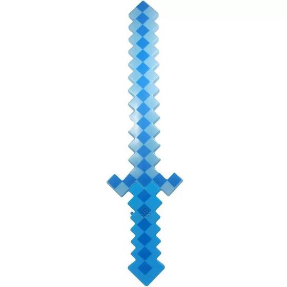 Imagem de Brinquedo Espada Pixel Minecraft 58Cm Som E Luz - ul Nº14