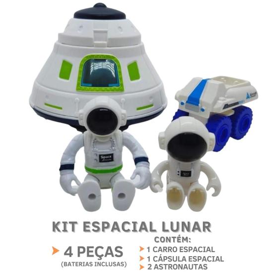 Brinquedo Explorador Espacial - 2 Astronautas + 1 Carro Lunar + 1 ...