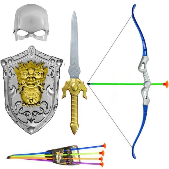 Imagem de Brinquedo Fantasia Medieval Espada Escudo Arco e Flechas