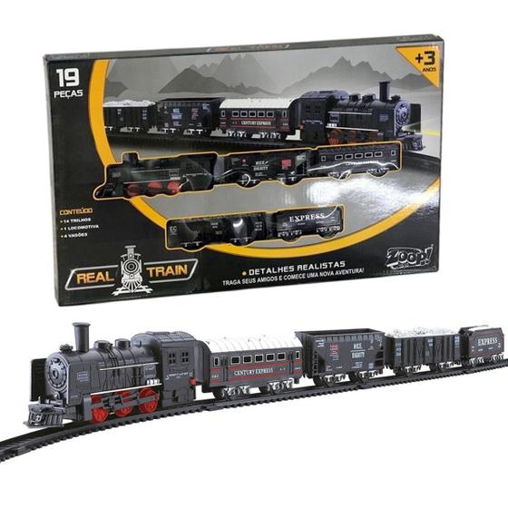 Imagem de Brinquedo Ferrorama Real Train Trem Elétrico 19 Peças Zoop