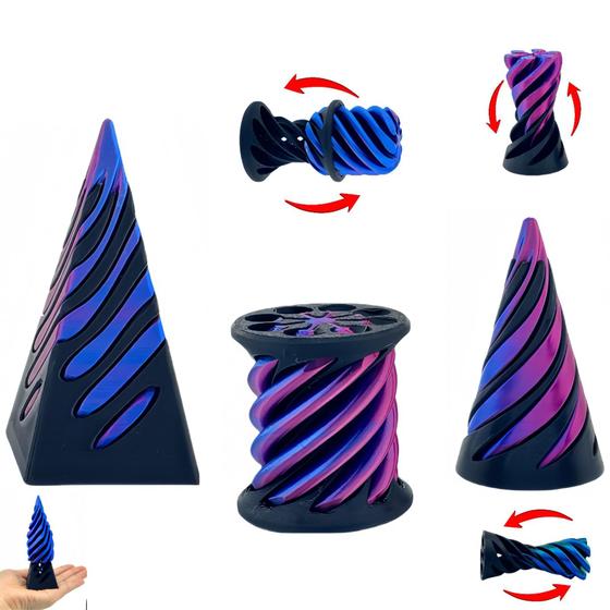 Imagem de Brinquedo Fidget Ajitxalr Impossible Cone Spiral - Pacote com 3 Unidades
