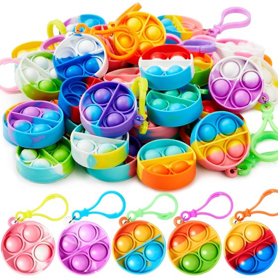 Imagem de Brinquedo Fidget Keychain JOYIN Pop - Pacote com 30 - Para Crianças de 4 a 12 Anos