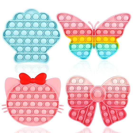 Imagem de Brinquedo Fidget Push Bubble ASONA para Meninas - Pacote com 4 Unidades