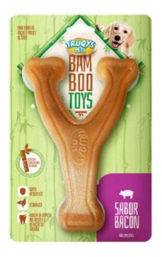 Imagem de Brinquedo Forquilha Mordedor Pet Osso Bamboo Bacon Truqys Co