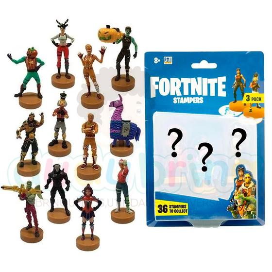 Imagem de Brinquedo Fortnite Kit Com 3 Carimbos Surpresa Colecionáveis