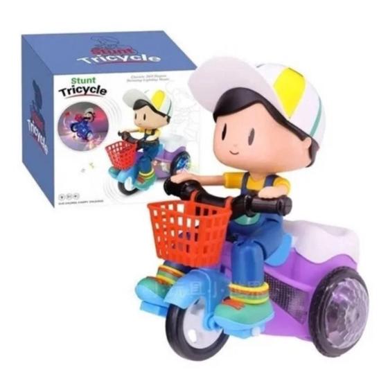 Imagem de Brinquedo Garoto Ciclista Infantil Menino Luzes Musica Led