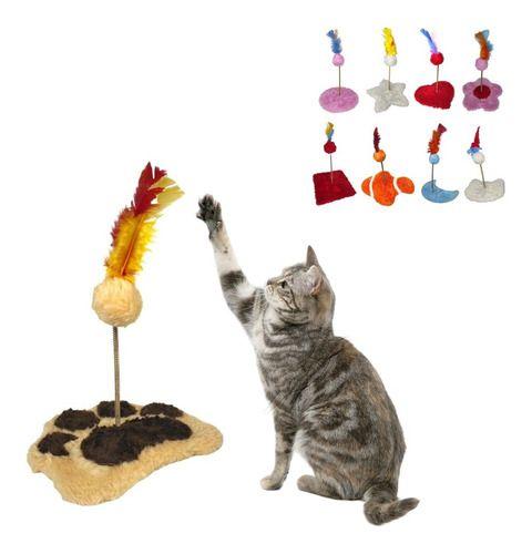 Imagem de Brinquedo Gatos Interativo Com Mola E Penas Envio Rápido