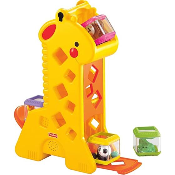 Imagem de Brinquedo Girafa com Blocos Animais Com Sons Infantil Sensorial Baby Bebê +6 meses Fisher Price Mattel - B4253