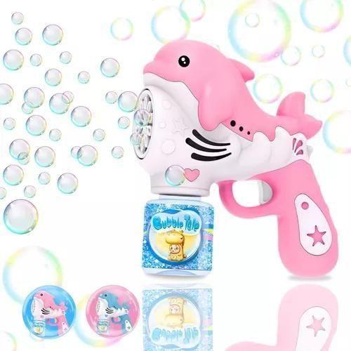 Imagem de Brinquedo Golfinho Lançador De Bolhas de Sabão Bubble Rosa