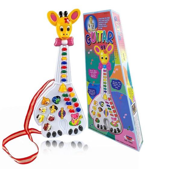 Imagem de Brinquedo Guitarra De Animais Infantil Musical Bebê Com Luz