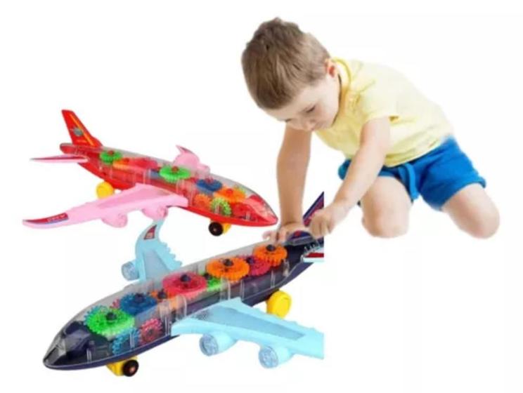Brinquedo infantil avião Com Som Luzes Coloridas A-380 Bate e Volta Aviãozinho - Wellmix Imagem de Brinquedo infantil avião Com Som Luzes Coloridas A-380 Bate e Volta Aviãozinho