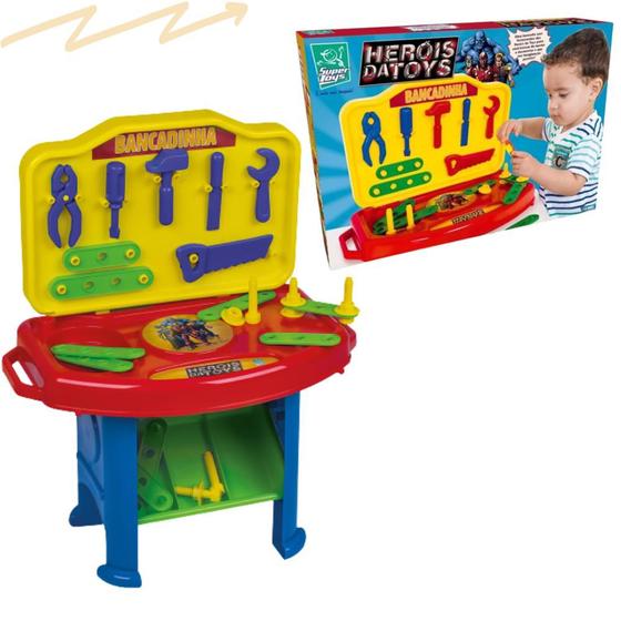 Imagem de Brinquedo Infantil Bancada Mesa De Ferramentas 60 cm e 31 pçs