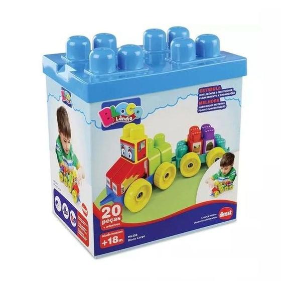 Imagem de Brinquedo Infantil Bloco Cargo 20 Peças Dismat 2069