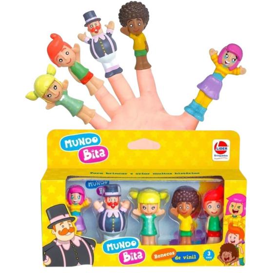 Imagem de Brinquedo Infantil Boneco Dedoche Fantoche De Dedos Mundo Bita