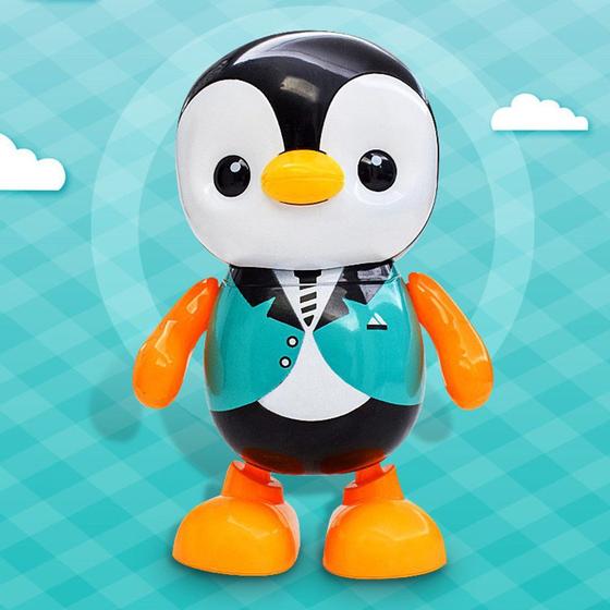 Brinquedo Infantil Boneco Pinguim Dançarino Interativo Com Som E Luz ...