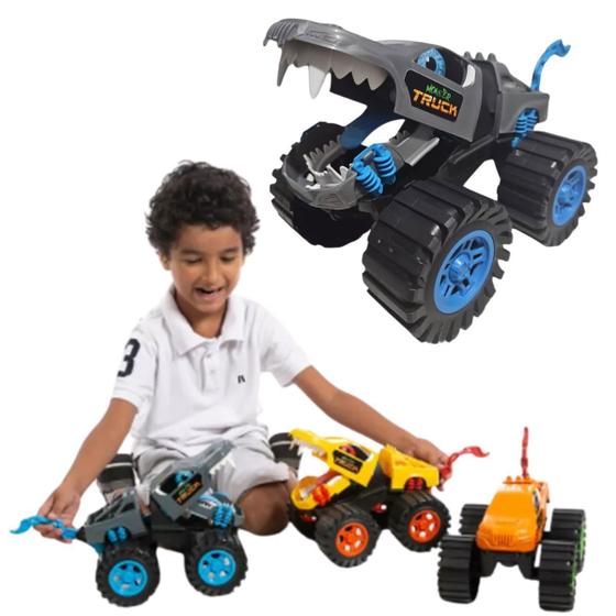 Imagem de Brinquedo Infantil Carrinho Monster Track Presente Menino Criança 3 4 anos Caminhão Monstro