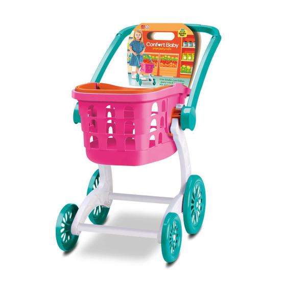 Imagem de Brinquedo Infantil Carrinho Supermercado Compras 2 em 1