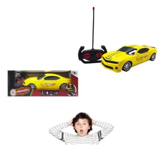 Imagem de Brinquedo Infantil Carro Possante Controle Remoto Amarelo